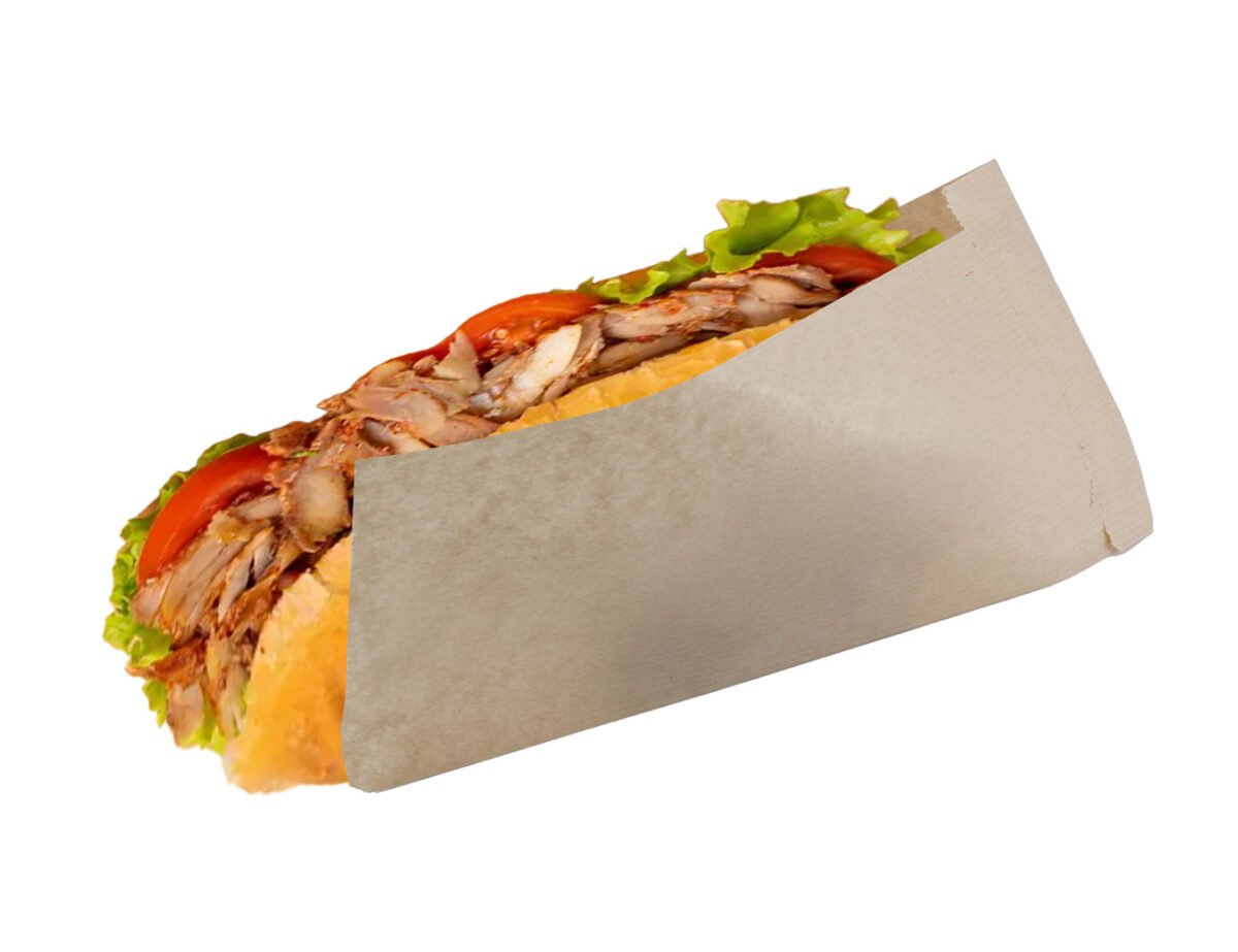 Dönertüte länglich – Snackbeutel – 12×20 cm (braun) 10 kg – Mega Gastro