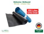 Müllsäcke / Müllbeutel | 150 Liter | Schwarz / Blau
