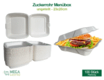 Zuckerrohr Menübox ungeteilt 23x20 cm - 100 Stk.