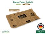 Burgerpapier - fettdicht 30x40 cm (braun) - 1.000 Stk.