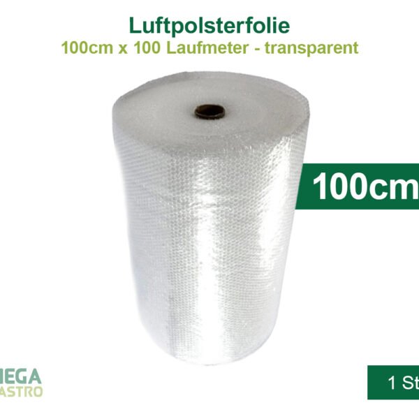 Luftpolsterfolie | 100cm x 100 Laufmeter | transparent