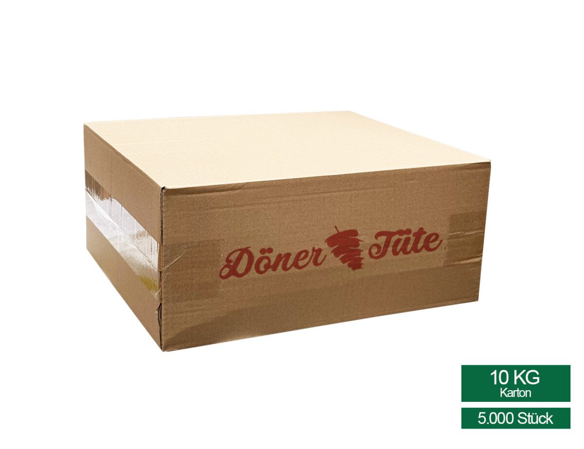 Dönertüte länglich – Snackbeutel – 12×20 cm (braun) 10 kg – Mega Gastro